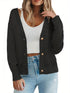 Damen Cardigan Pullover - Kurzarm, Leichter Pullover mit Knöpfen